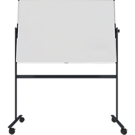 Tableau blanc pivotant et mobile - utilisable des 2 côtés - émaillé - l. 1500 x H 1000 mm - châssis gris